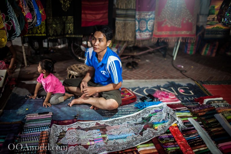 Father and Daughter Luang Prabang Market Photo Ooaworld