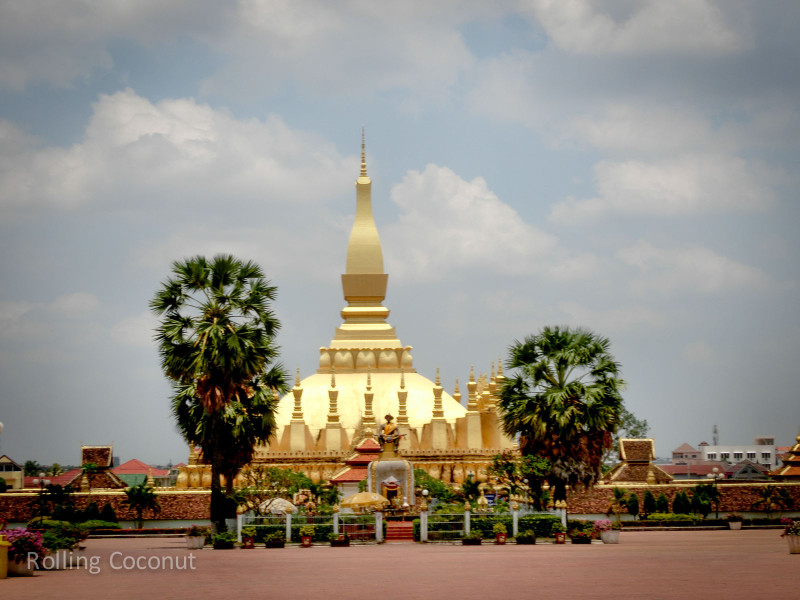 Pha That Luang Stupa Vientiane Laos Rolling Coconut Ooaworld Photo Ooaworld