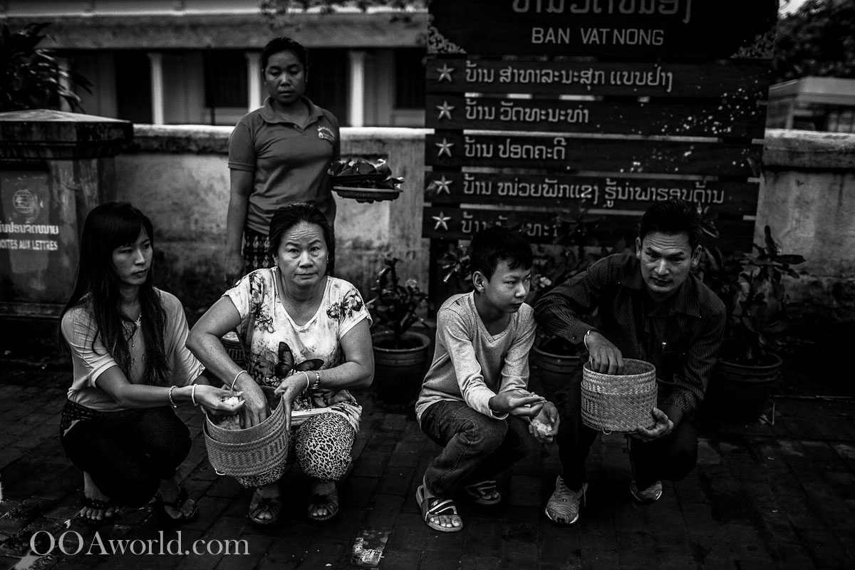 Feeding Monks Luang Prabang Photo Ooaworld