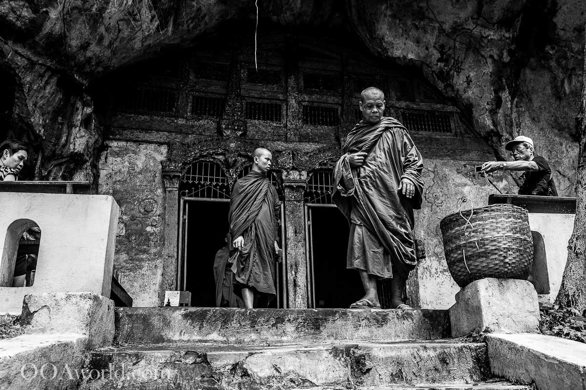 Pak Ou Caves Luang Prabang Monks Laos Photo Ooaworld