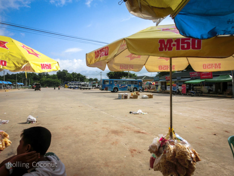 Bus Station Naypyidaw Myanmar ooaworld Rolling Coconut Photo Ooaworld