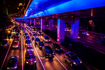 Photo of Shanghai traffic at night