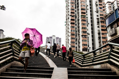 the city and the umbrella Guangzhou China