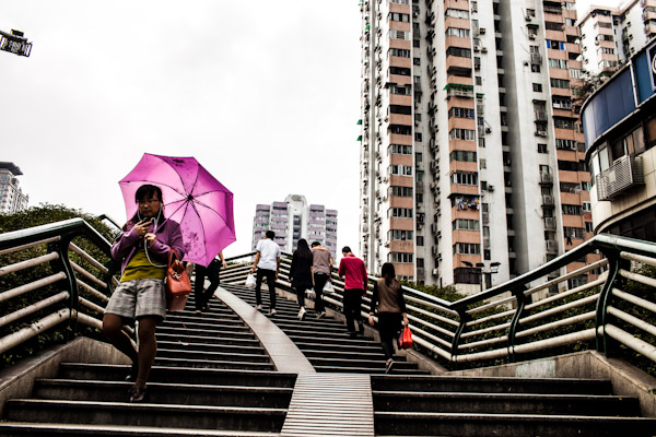 the city and the umbrella Guangzhou China