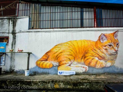 Cat mural street art Georgetown Malaysia