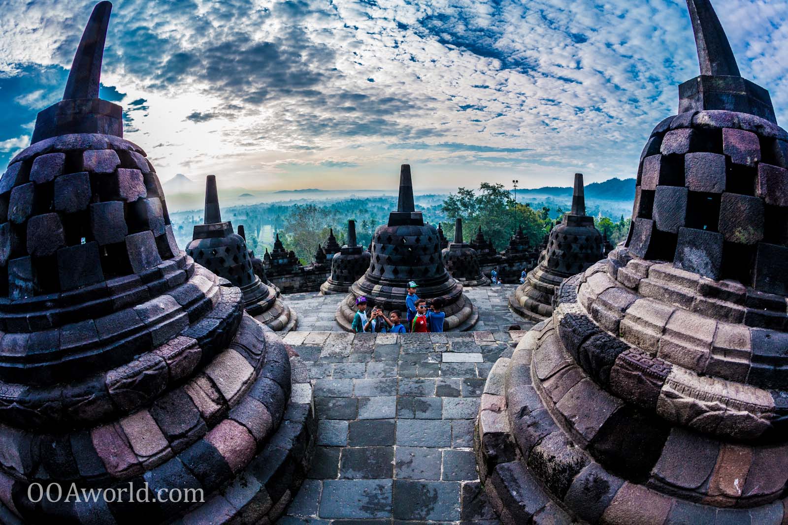 Photo Borobudur Sunrise Bells Yogyakarta Indonesia Ooaworld