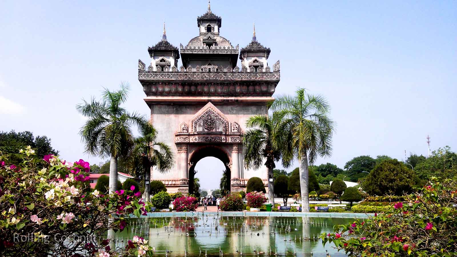 Patuxai Vientiane Laos Rolling Coconut Ooaworld Photo Ooaworld