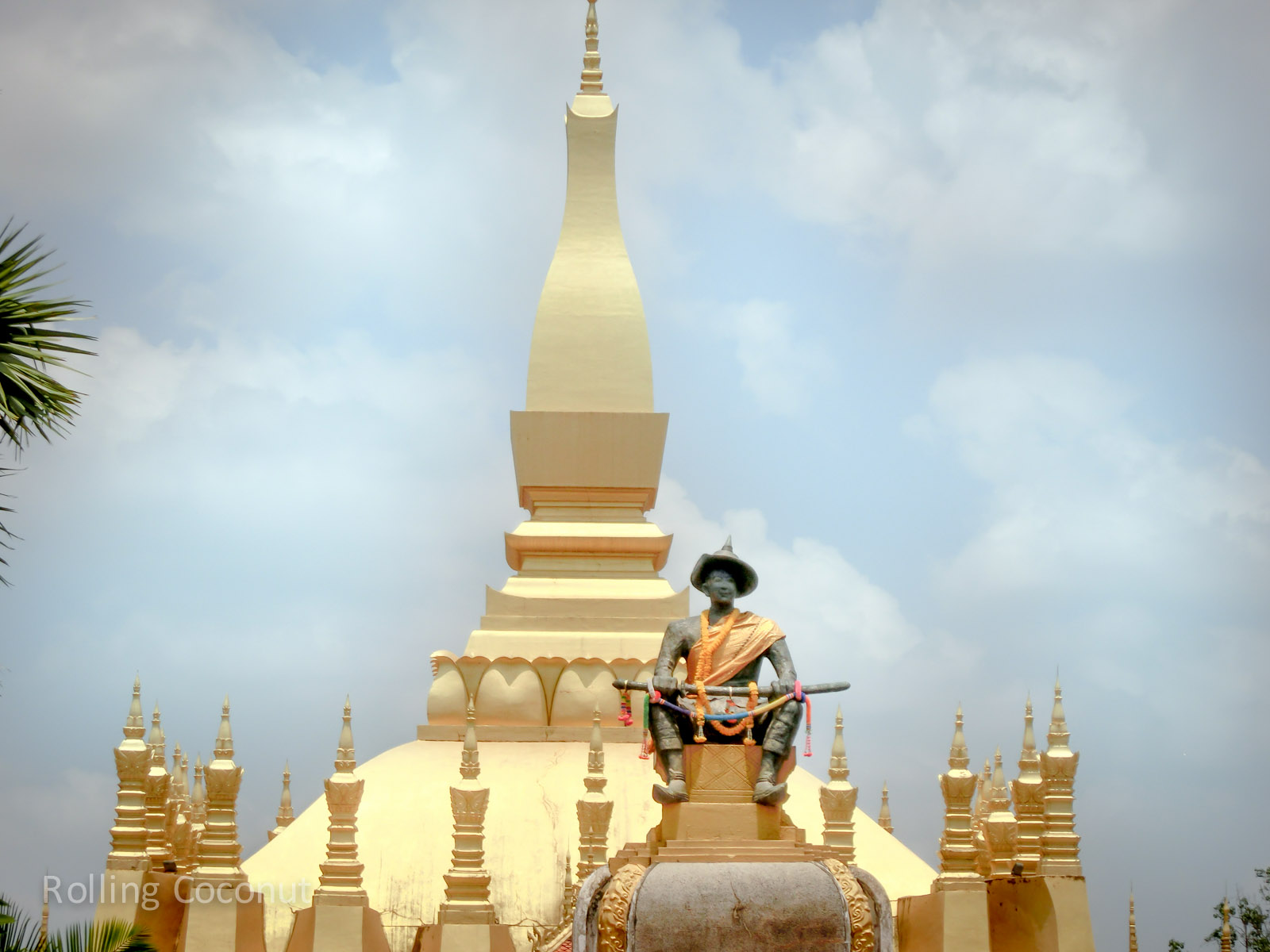 Pha That Luang Stupa Statue Vientiane Laos Rolling Coconut Ooaworld Photo Ooaworld