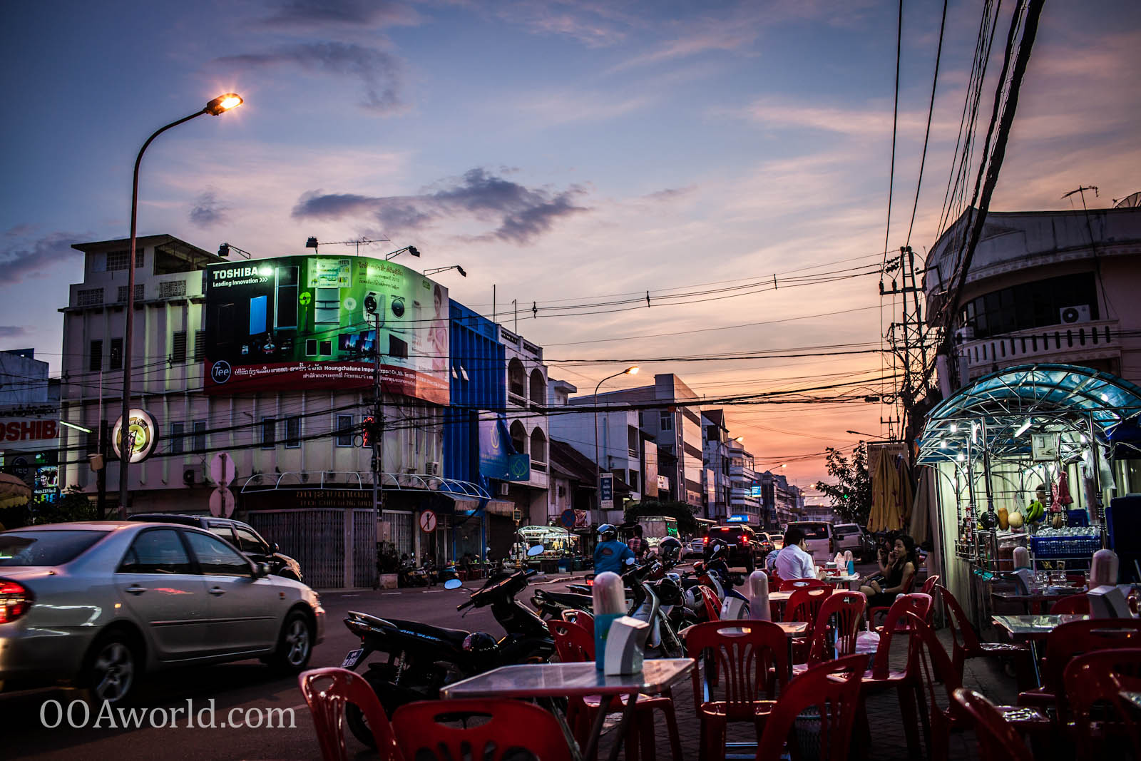 Vientiane Laos Street Cafe Photo Ooaworld