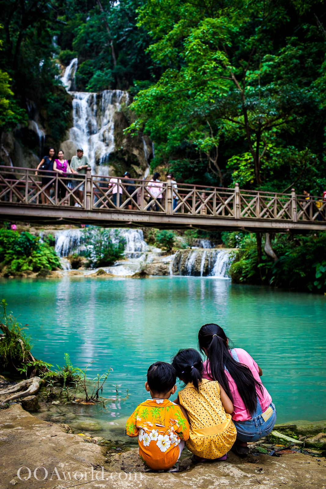 Kuang Si Falls Children Photo Ooaworld