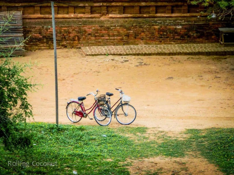 Bicycles Bagan Myanmar Ooaworld Rolling Coconut Photo Ooaworld