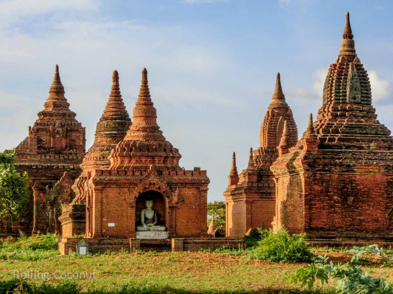 Buddha Statue Stupa Bagan Myanmar Ooaworld Rolling Coconut Photo Ooaworld