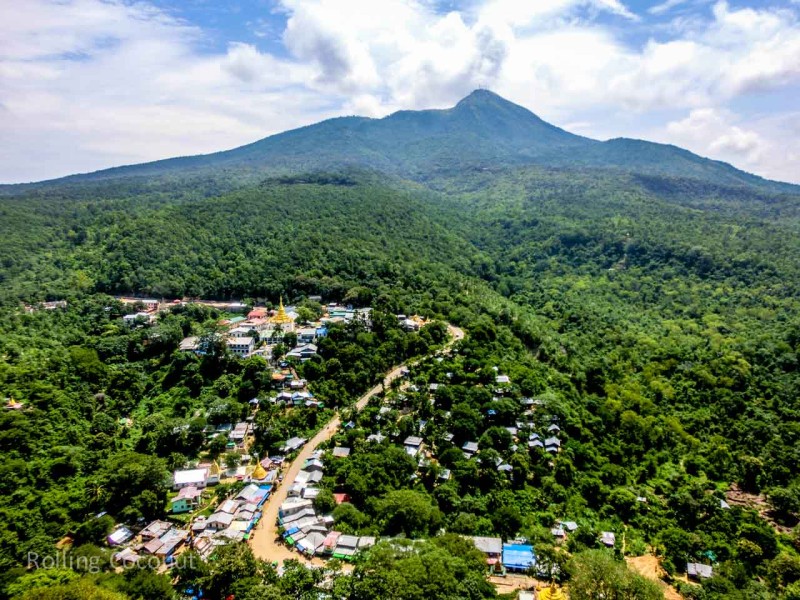 Hill View Mount Popa Bagan Myanmar Ooaworld Rolling Coconut Photo Ooaworld