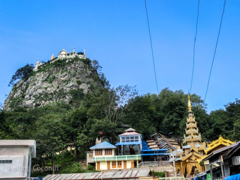 Mount Popa from the Bottom Bagan Myanmar Ooaworld Rolling Coconut Photo Ooaworld