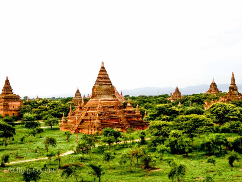 Myanmar Itinerary Bagan Temple View Rolling Coconut Ooaworld Photo Ooaworld