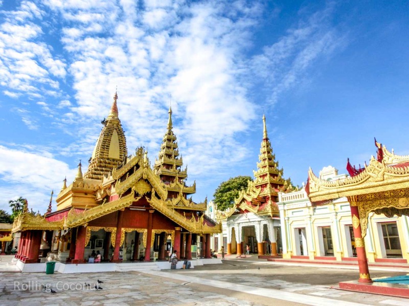 Shwezigon Golden Temple Bagan Myanmar Ooaworld Rolling Coconut Photo Ooaworld
