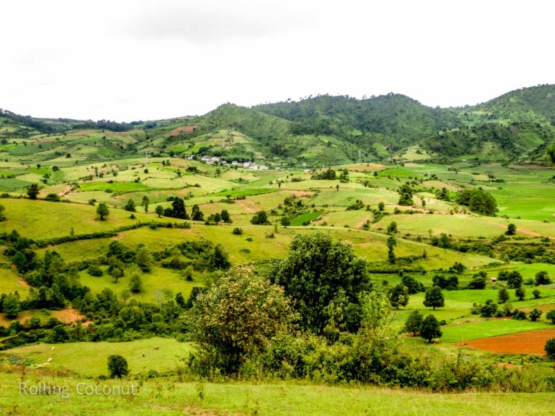 Myanmar Itinerary Kalaw to Inle Lake Trek Countryside Rolling Coconut Ooaworld Photo Ooaworld