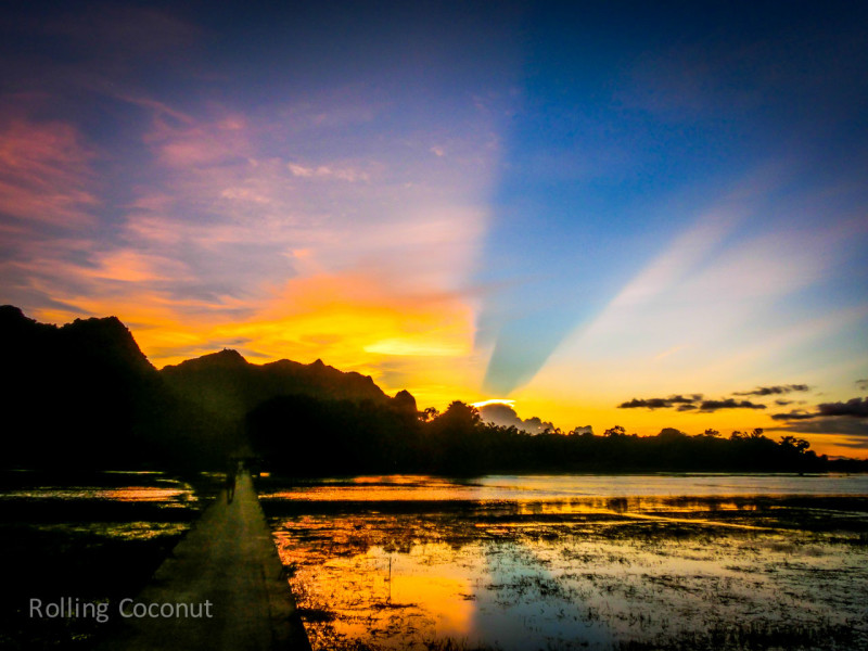 Sunset in Hpa An Myanmar ooaworld Rolling Coconut Photo Ooaworld