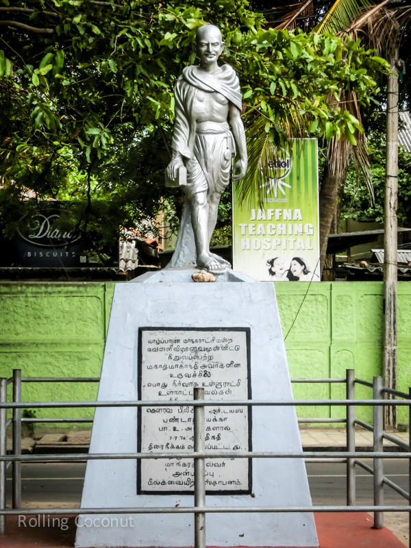 Gandhi Statue Jaffna Sri Lanka ooaworld Rolling Coconut Photo Ooaworld