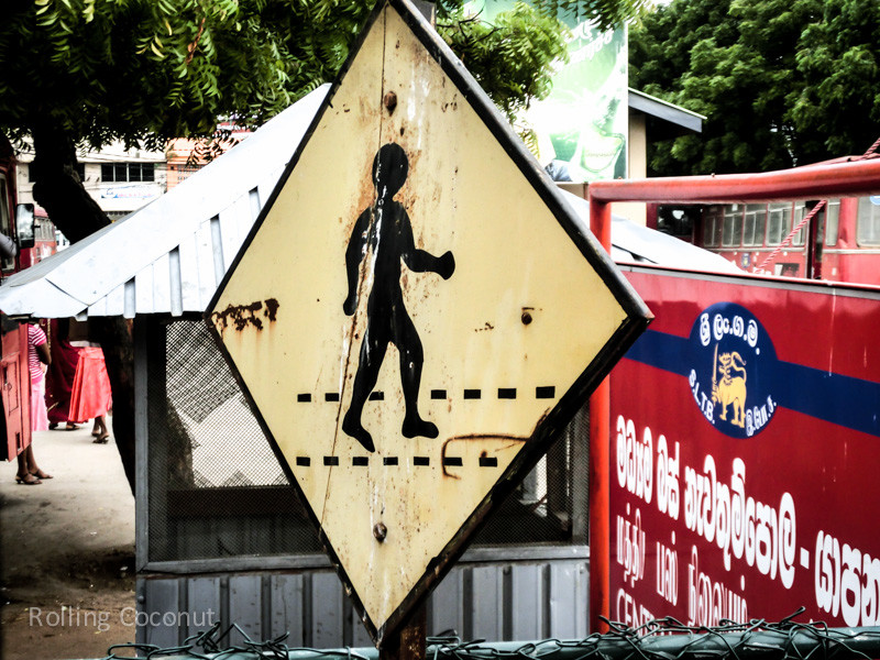 Pedestrian Crossing Sign Jaffna Sri Lanka ooaworld Rolling Coconut Photo Ooaworld