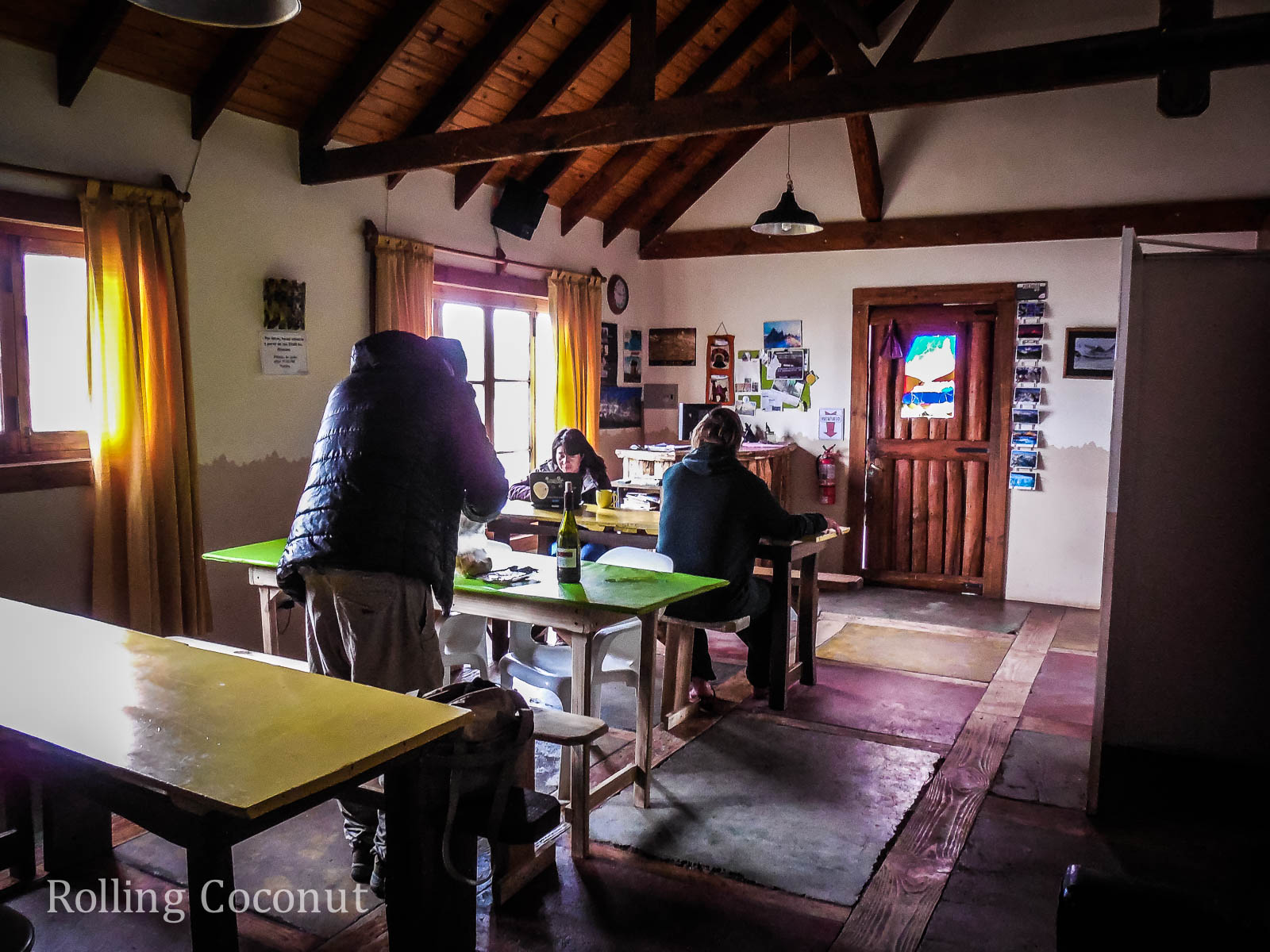 El Chalten Argentina Patagonia Refugio Chalten Dining Room ooaworld Rolling Coconut Photo Ooaworld