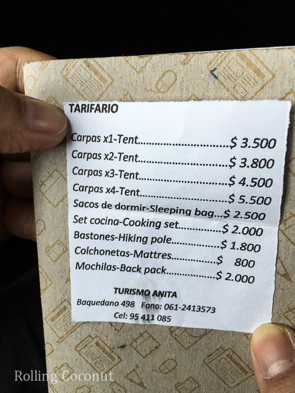 Torres del Paine Anita Rentals Prices Rolling Coconut OOAworld Photo Ooaworld