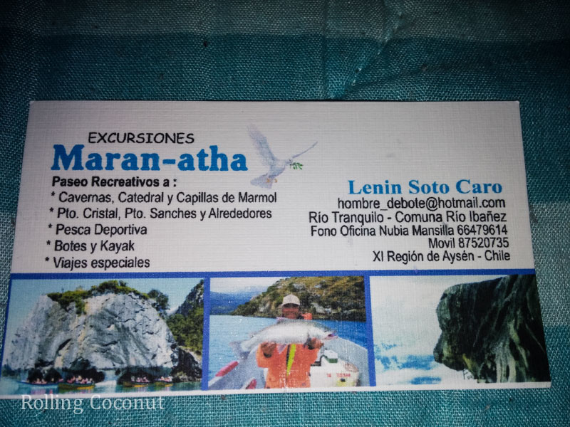 Puerto Rio Tranquilo Chile Maranatha Card Rolling Coconut OOAworld Photo Ooaworld