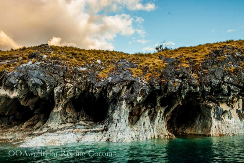 Puerto Rio Tranquilo Chile Marble Cave without entrance Rolling Coconut OOAworld Photo Ooaworld