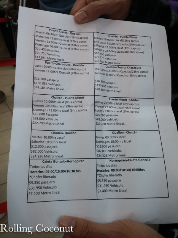 Boat Schedule Chile Puerto Cisnes Quellon Naviera Austral Photo Ooaworld