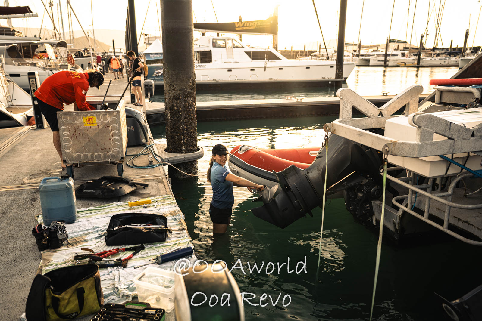 Airlie Beach Whitsundays Australia boat maintenance marina sunset Photo OOAworld