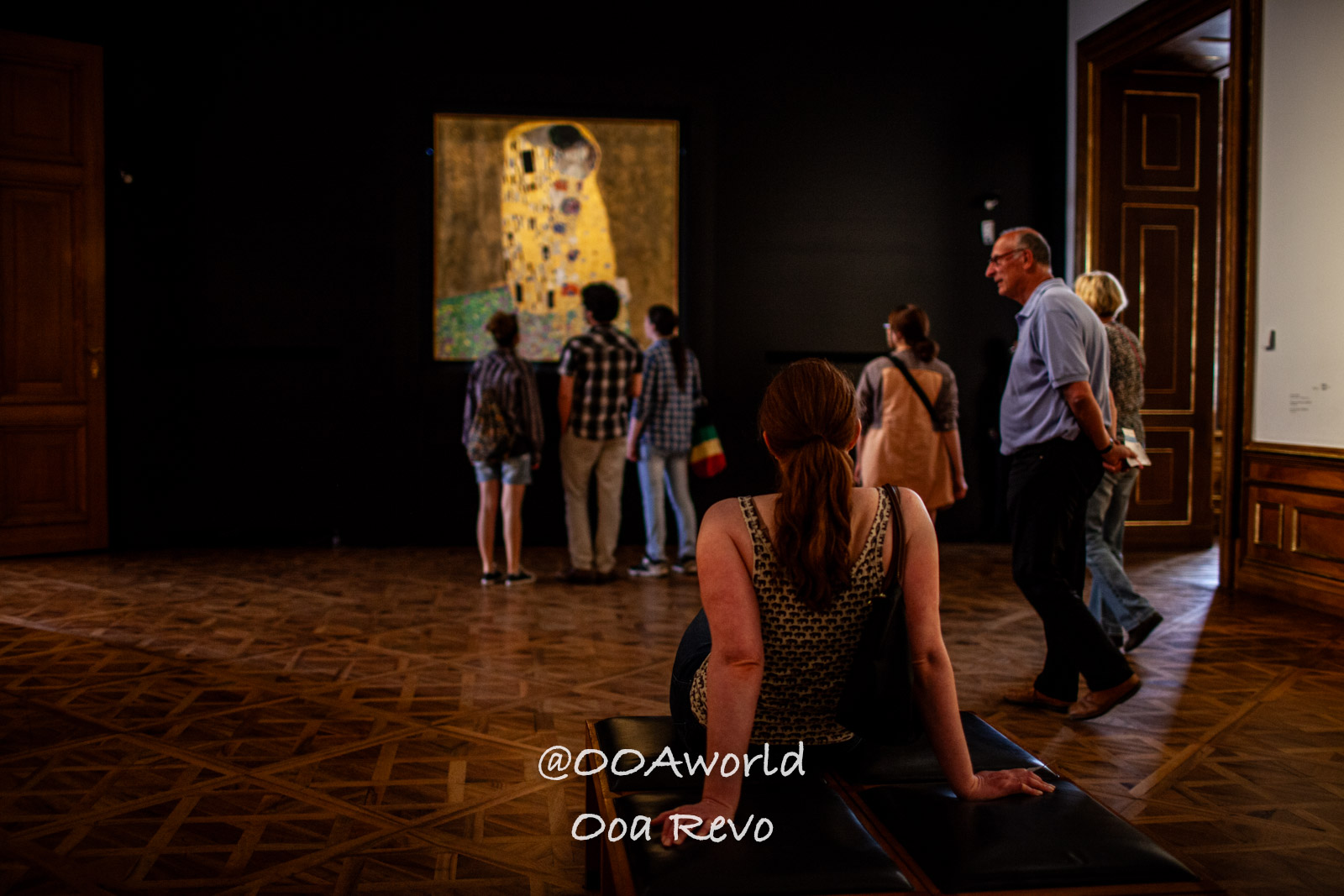 Vienna Austria museum visitors viewing famous painting in gallery Photo OOAworld