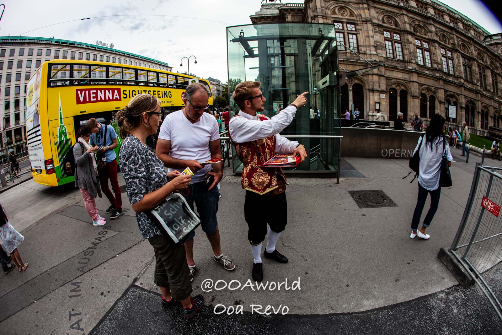 Vienna Austria Vienna street scene with tour guide and sightseeing bus Photo OOAworld