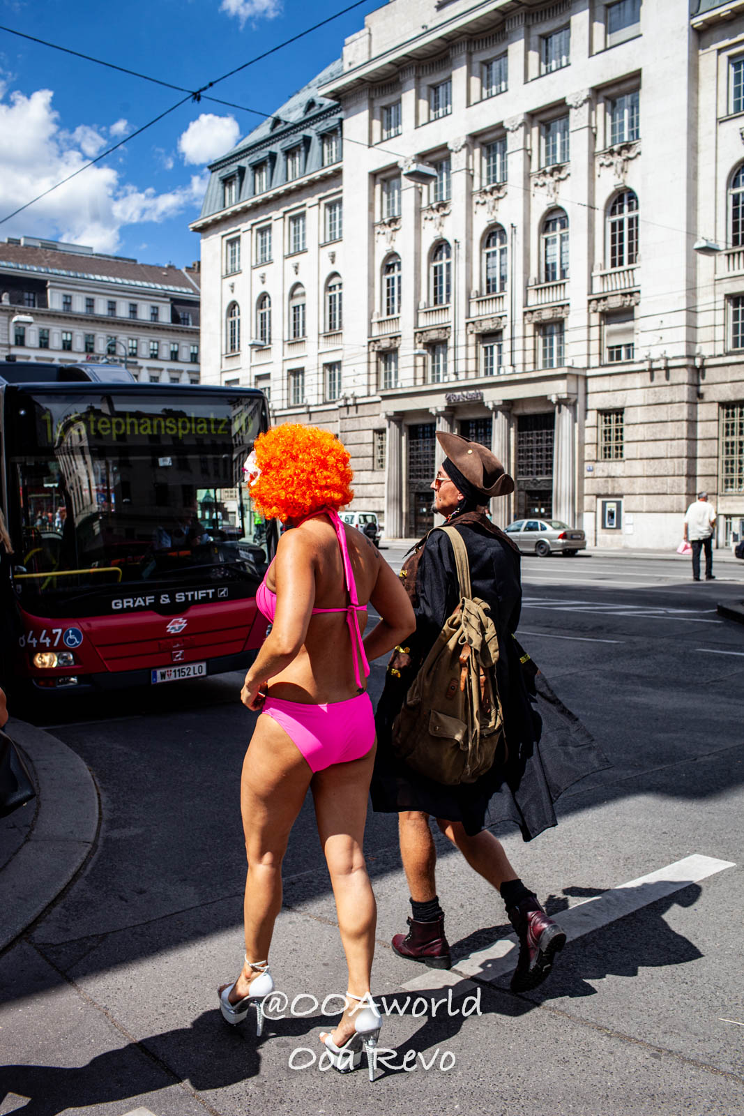 Vienna Gay Pride Austria colorful street scene in Vienna with people in unique outfits Photo OOAworld