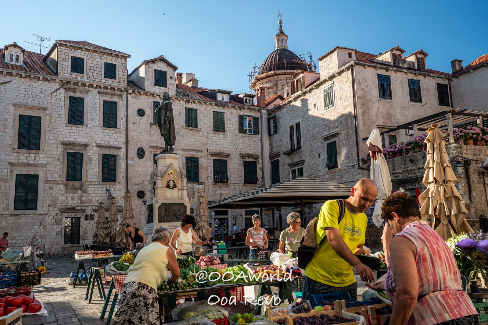 Dubrovnik Croatia Dubrovnik farmers market with historic buildings Photo OOAworld