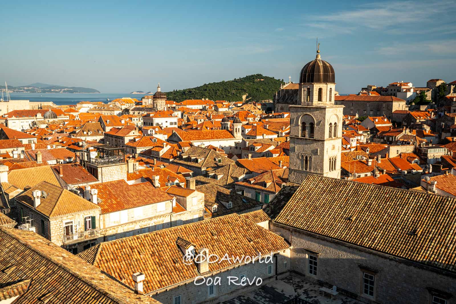 Dubrovnik Croatia Aerial view of Dubrovnik's terracotta rooftops and Adriatic Sea Photo OOAworld