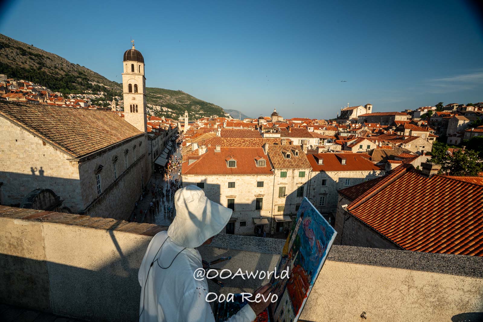 Dubrovnik Croatia Dubrovnik cityscape with artist painting Photo OOAworld