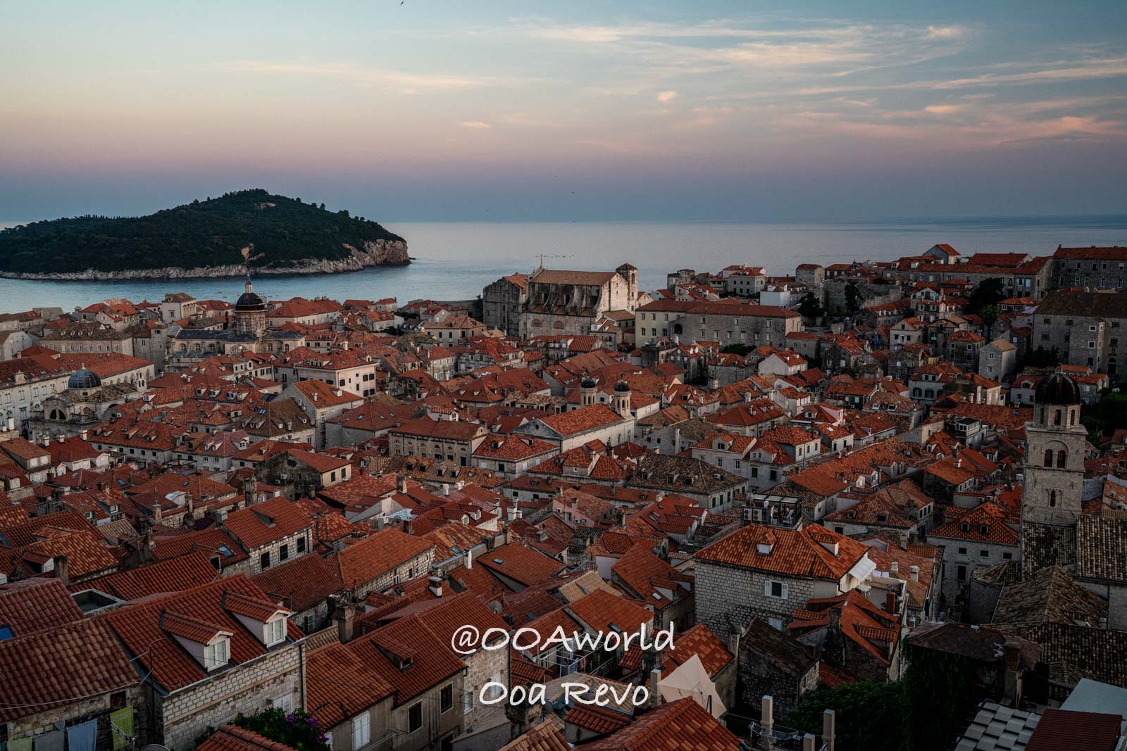 Dubrovnik Croatia Dubrovnik Old Town red rooftops and coastal view at sunset Photo OOAworld