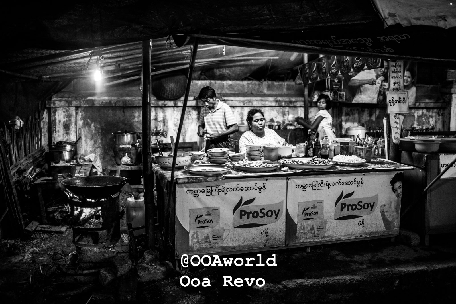 Inle Lake People Inle Lake black and white street food stall Myanmar market Photo OOAworld