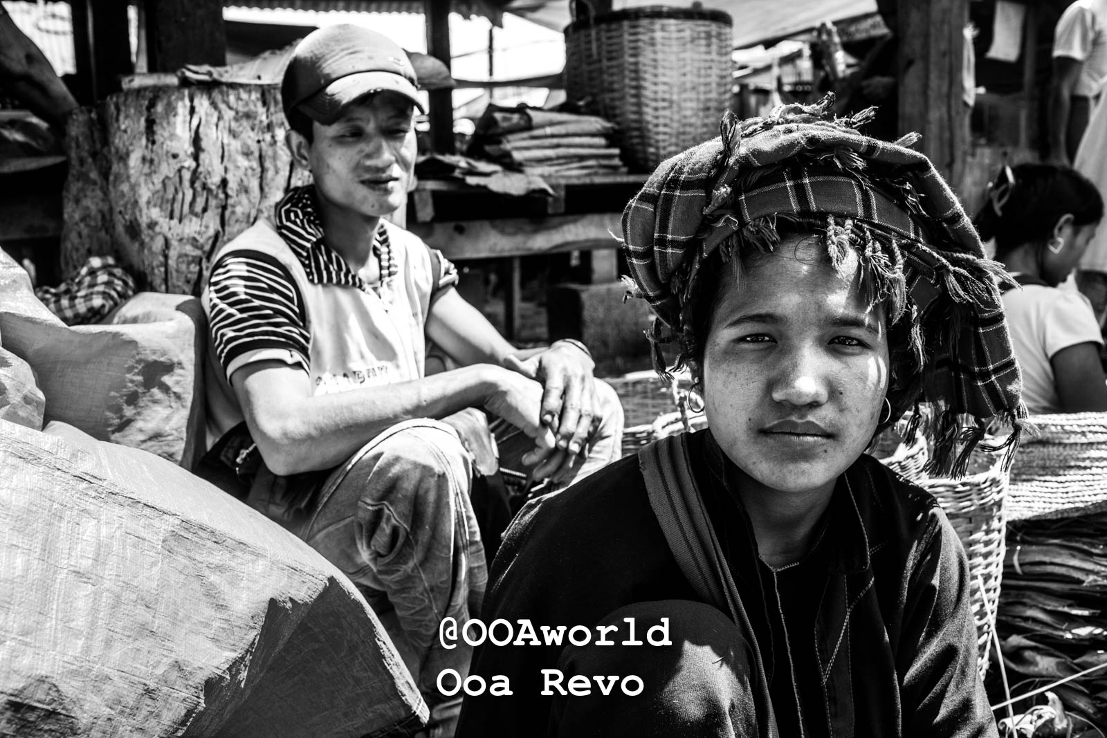 Inle Lake Portraits Inle Lake black and white market portrait cultural attire Photo OOAworld