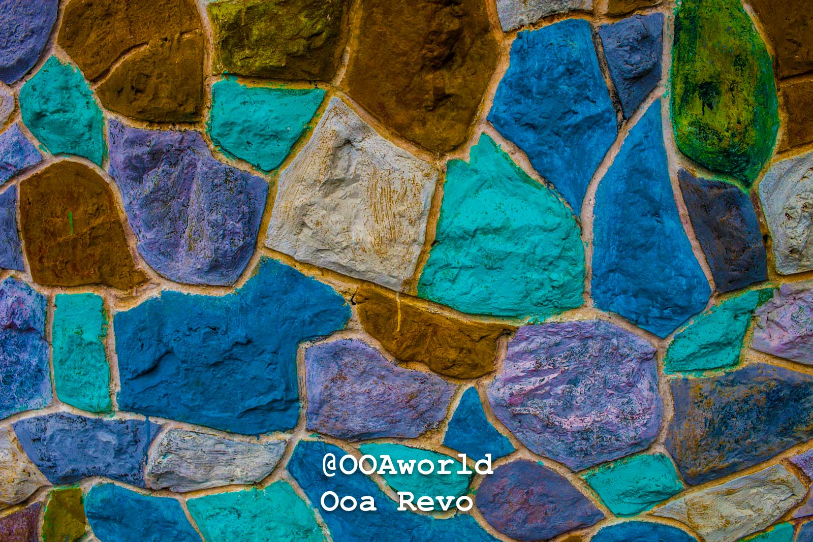 Mawlamyine Myanmar vibrant colorful stone wall texture Photo OOAworld