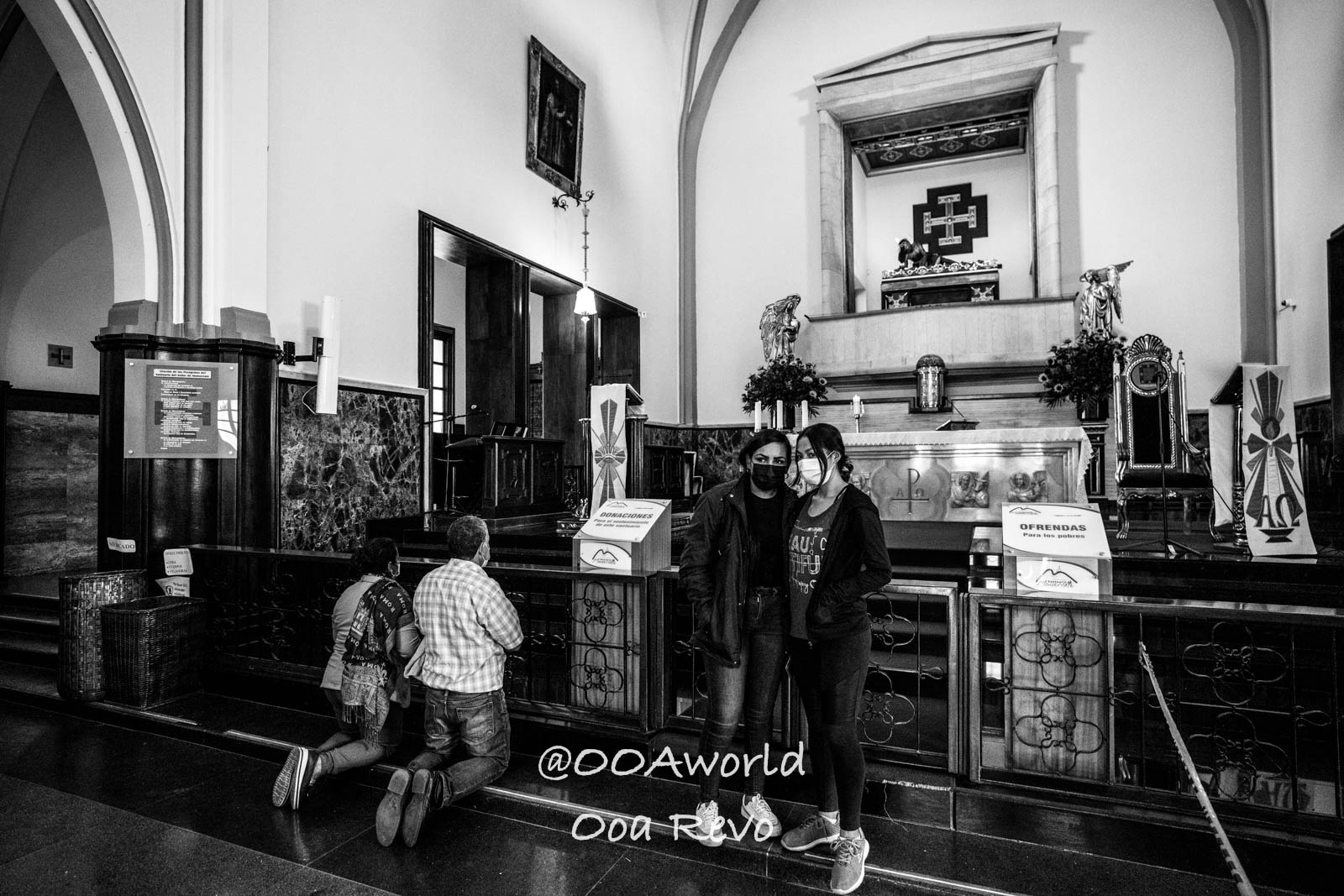 Monserrate Sanctuary Bogota black and white church interior with people praying Photo OOAworld Monserrate Sanctuary Bogota black and white church interior with people praying Photo OOAworld