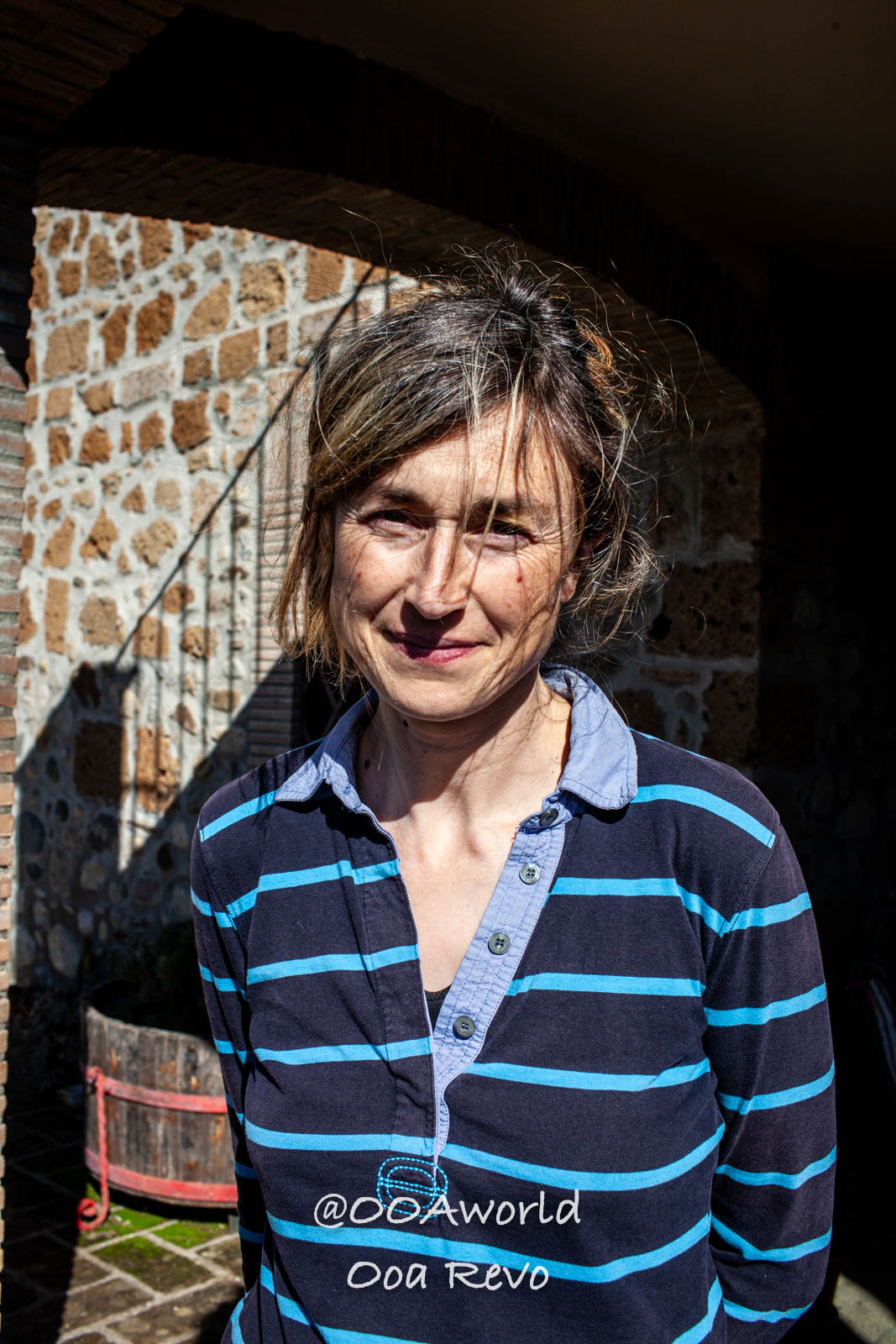 Orvieto Italy smiling woman in striped shirt portrait Photo OOAworld Orvieto Italy smiling woman in striped shirt portrait Photo OOAworld