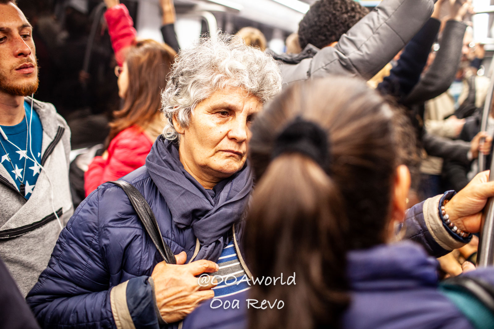 Rome Street Photography Rome crowded metro scene elderly woman Photo OOAworld