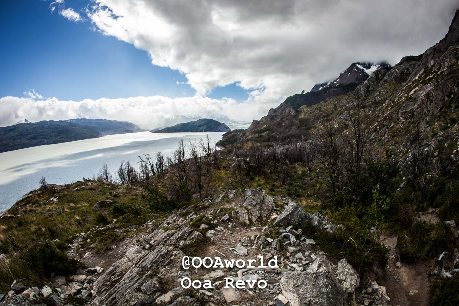 Torres Del Paine Day 1 Torres Del Paine Trek Dramatic mountain and lake landscape in Patagonia Photo OOAworld
