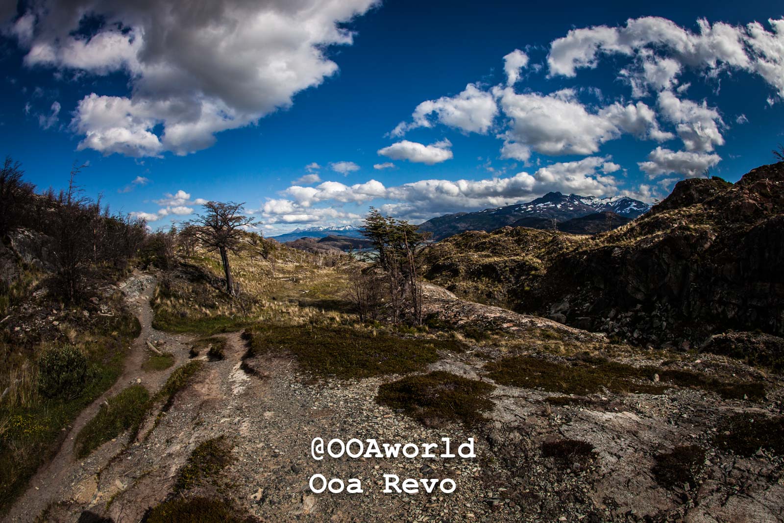 Torres Del Paine Day 1 Torres Del Paine Trek Patagonian landscape mountains blue sky Photo OOAworld