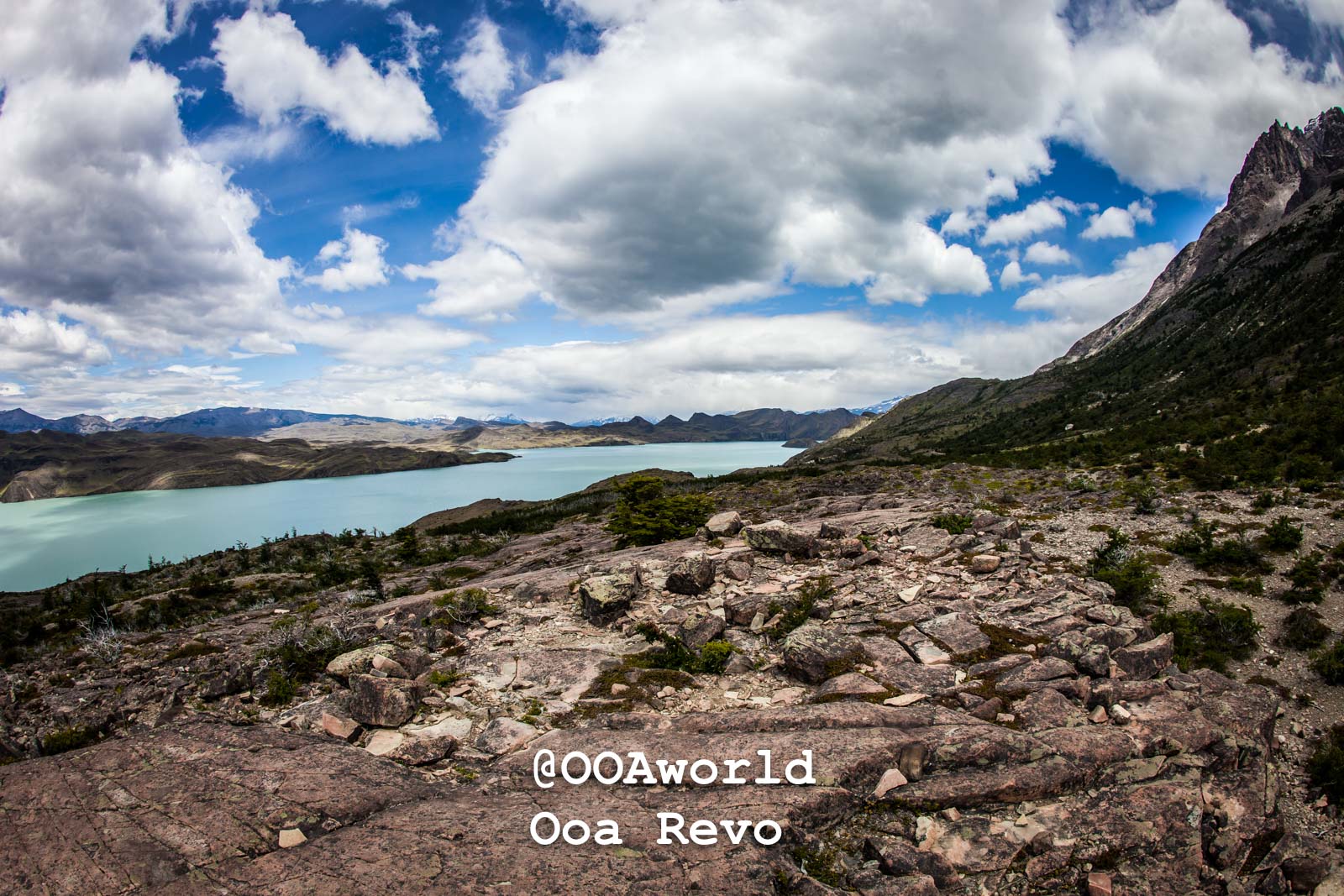 Torres Del Paine Day 3 Torres Del Paine Trek Mountain landscape under blue sky Patagonia Photo OOAworld