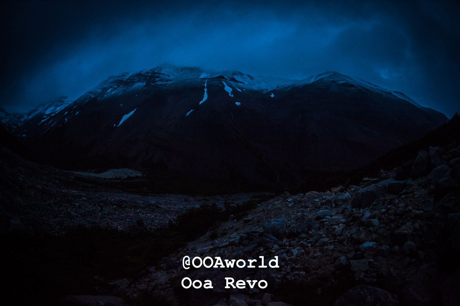 Torres Del Paine Day 4 End of Trek Torres Del Paine Trek moody mountains at dusk Photo OOAworld