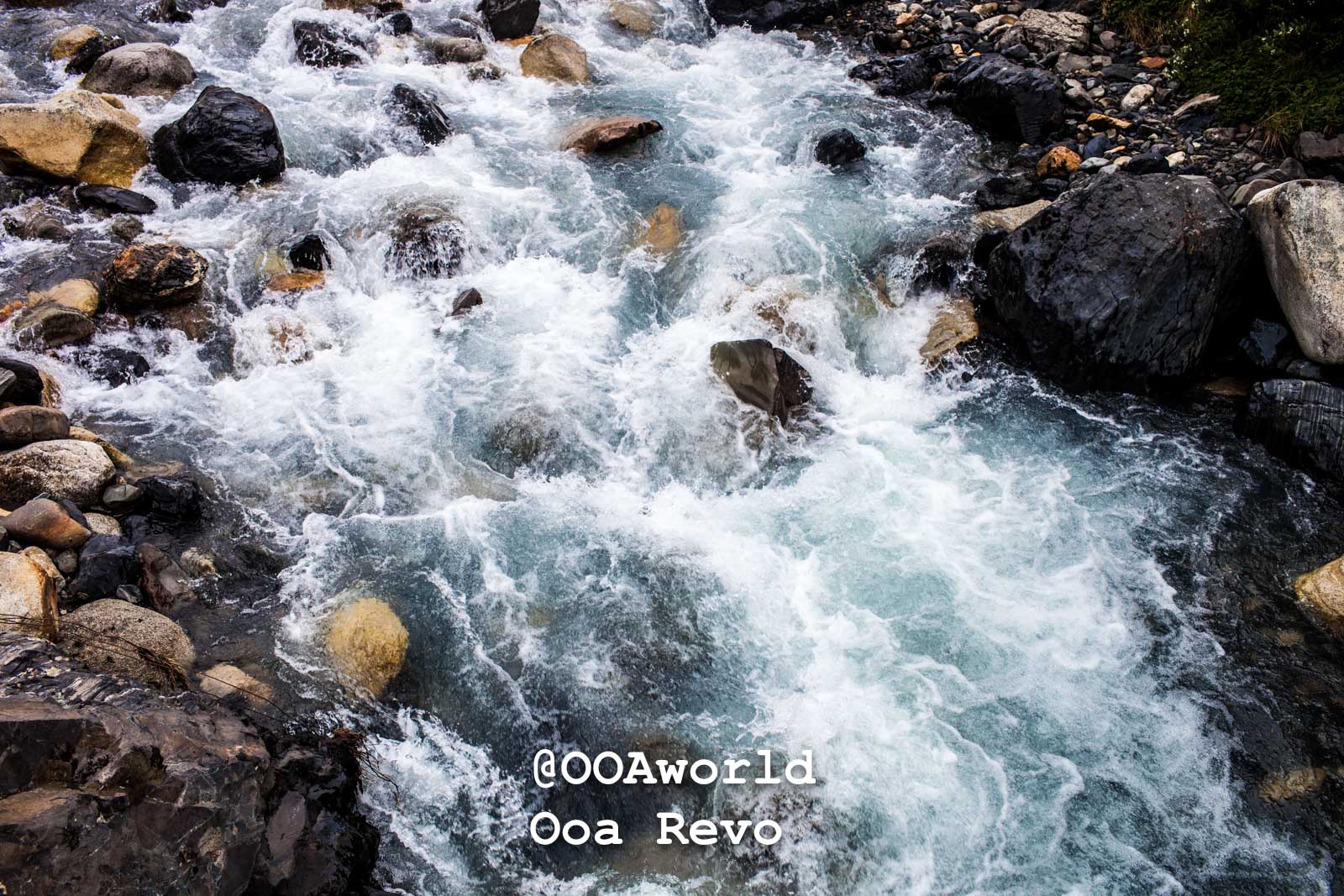 Torres Del Paine Day 4 End of Trek Torres Del Paine Trek rushing mountain stream with rocks Photo OOAworld