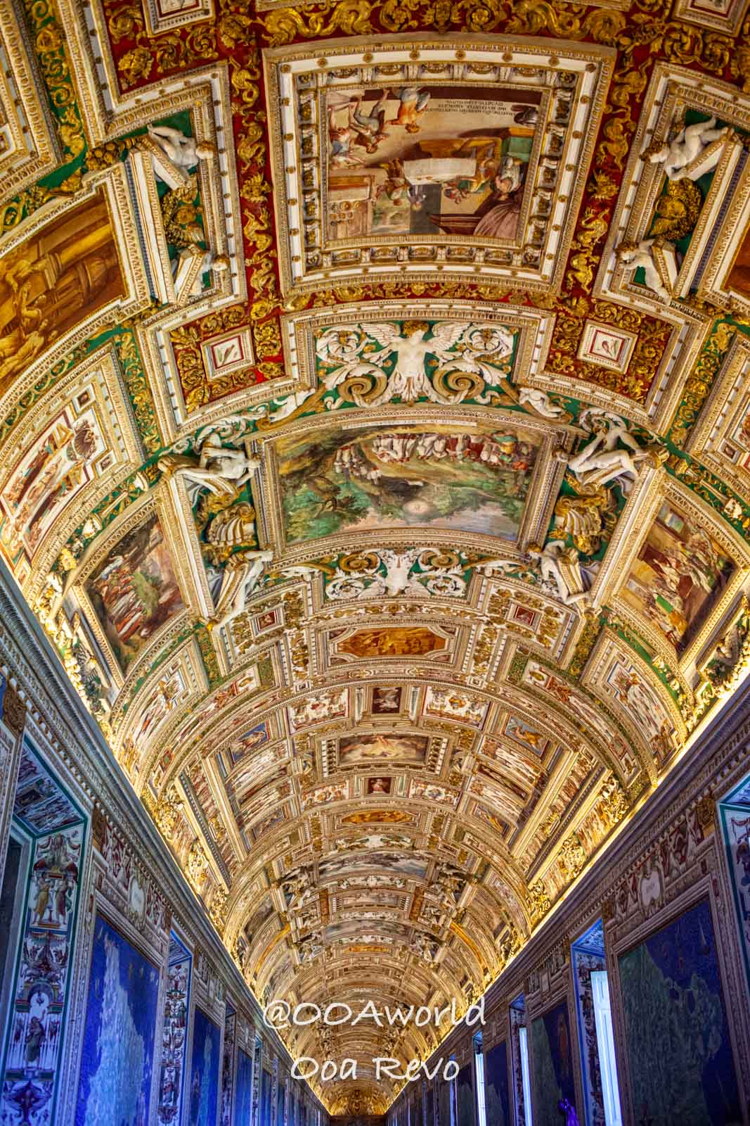 Vatican Italy ornate ceiling frescoes in a historic hall Photo OOAworld