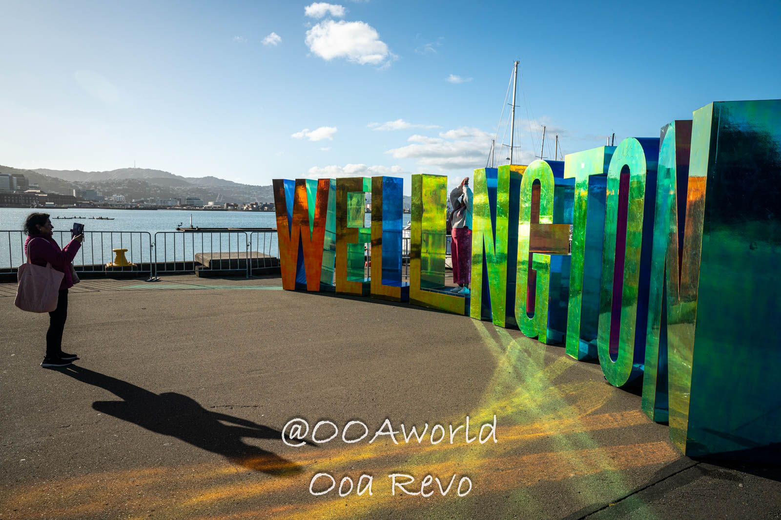 Wellington, Martinborough to Huka Falls New Zealand Colorful Wellington sign waterfront panorama Photo OOAworld